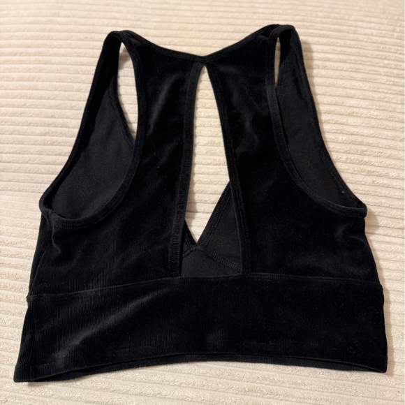 Colsie Velvet Black Ribbed Bralette - Picture 2 of 3